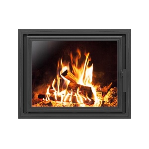 Дверца каминная ВЕЗУВИЙ 680 крашеная со стеклом АНТРАЦИТ (посадочный размер 635 х 495 мм)