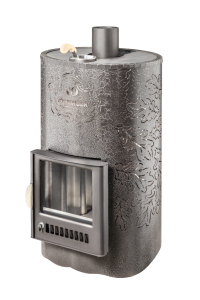 Печь-каменка УЮТ-18 ПФ дверца со стеклом в кожухе ДУБЫ (18 м.куб)