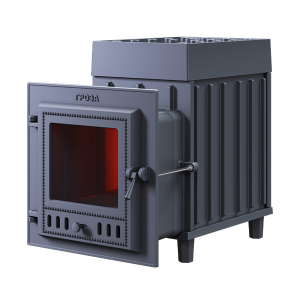 Печь-каменка чугунная ГРОЗА 18М дверца со стеклом (18 м.куб)