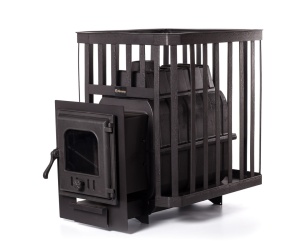 Печь-каменка  чугунная PAROVAR 24 СЕТКА КОВКА дверца 402 (14 - 24 м.куб) Печь-каменка  чугунная PAROVAR 24 СЕТКА КОВКА дверца 402 (14 - 24 м.куб)