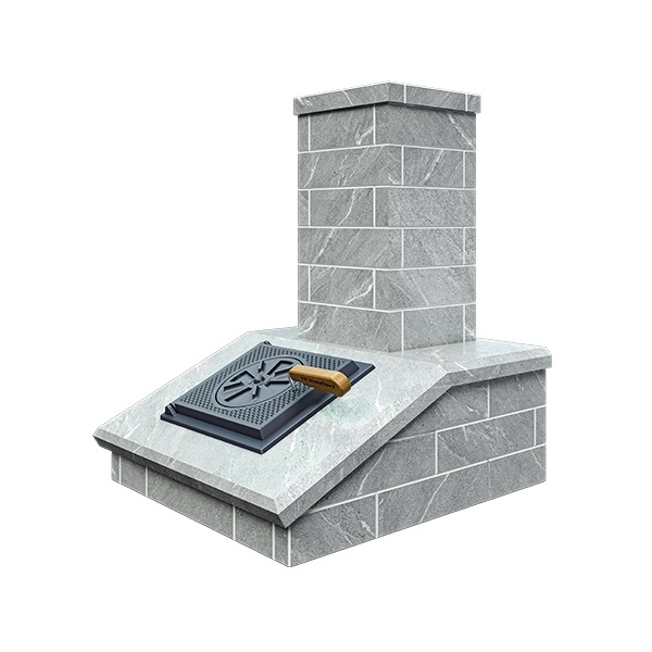 Облицовка на трубу для печей ГРОМ 50  КЛАССИКА/ПРЕЗИДЕНТ КИРПИЧ ТАЛЬКОМАГНЕЗИТ  (2 яруса) под шибер