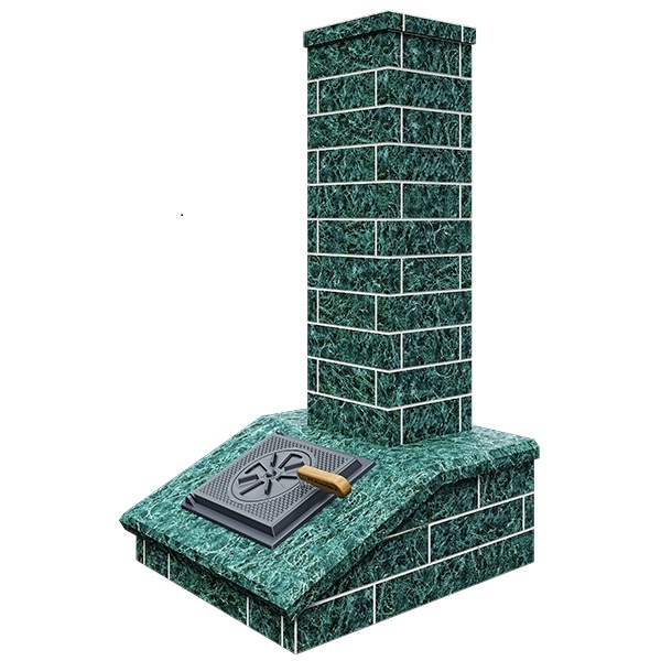 Облицовка на трубу для печей ГРОМ 40  КЛАССИКА  КИРПИЧ ЗМЕЕВИК (150*790)  (3 яруса) под шибер