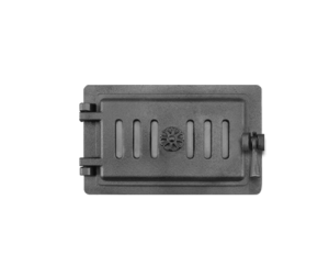 Дверца чугунная поддувальная ЭТНА 436 (посадочный размер 140 х 250 мм) ЛЕВАЯ (петли слева)