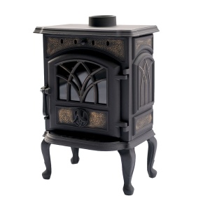 Печь-камин СИБИРЬ   7 чугунная с чугунной дверцей со стеклом