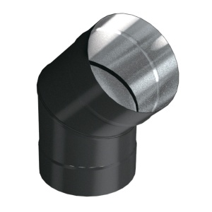 Колено 45 градусов d = 115 мм  ВУЛКАН  (0,8 ММ, RAL черный)