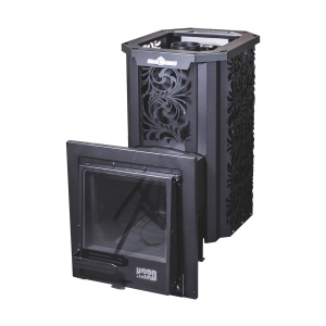 Печь-каменка HARD Хохлома 20L  Панорама удлиненная топка (16 - 22 м.куб)