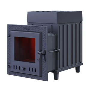 Печь-каменка чугунная ГРОЗА 24М дверца со стеклом (24 м.куб)