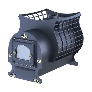 Печь-каменка СВЯТОГОР ПРЕМИУМ чугунная дверца со стеклом (15 - 22 м.куб)