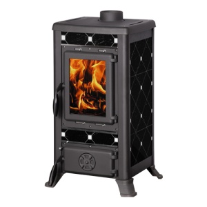 Печь-камин KLEMENS l чугунная аквамарин d = 120 мм ( 8 кВт )