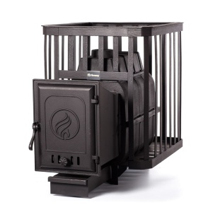 Печь-каменка  чугунная PAROVAR 24 СЕТКА КОВКА дверца 413 (14 - 24 м.куб) Печь-каменка  чугунная PAROVAR 24 СЕТКА КОВКА дверца 413 (14 - 24 м.куб)