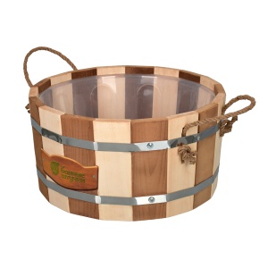 Шайка 15 л с пластиковой вставкой Контраст ЛИПА Банные штучки