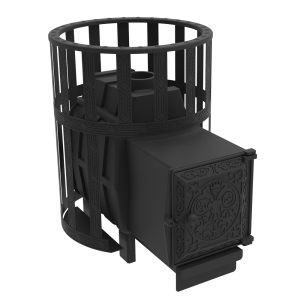 Печь-каменка чугунная ВОЕВОДА 15 дверца ДТ-4  сетчатый кожух d = 115 мм (6 - 15 м.куб.)