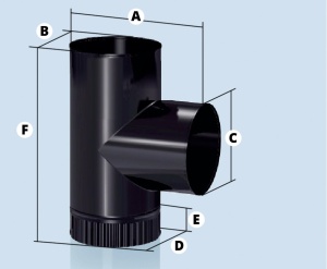 Тройник 90 градусов d = 200 мм Д  AGNI  ЭМАЛИРОВАННЫЙ