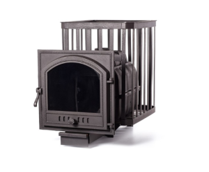 Печь-каменка  чугунная PAROVAR 24 СЕТКА КОВКА дверца 505 патина-медь (14 - 24 м.куб)