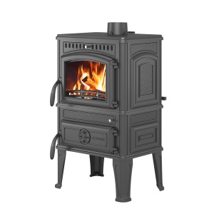 Печь-камин ВЕЗУВИЙ LV-12S чугунная антрацит d = 120 мм (12 кВт)