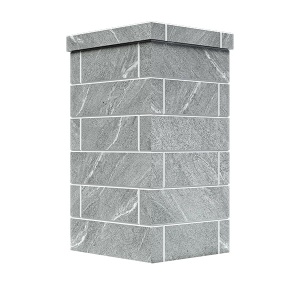 Облицовка на трубу для печей ГРОМ 40  КЛАССИКА  КИРПИЧ ТАЛЬКОМАГНЕЗИТ (150*540)  (2 яруса) под шибер