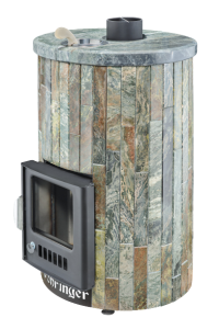 Печь-каменка УЮТ-18 ПФ дверца со стеклом в ламелях ЖАДЕИТ НАБОРНЫЙ (18 м.куб)