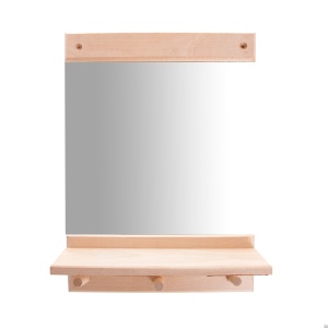 Зеркало 2 полочки и 4 крючка (500 х 400) ЛИПА Зеркало 2 полочки и 4 крючка (500 х 400) ЛИПА