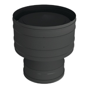 Оголовок d = 115/215 мм с дефлектором (Н+Н)  ВУЛКАН (RAL черный) АКЦИЯ 22%