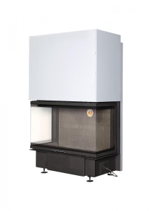 Топка ДЕЛЬТА 1000 принтинг по стеклу три стекла  d = 250 мм черный шамот (18 кВт) Экокамин(ТDN1000B)