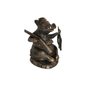 Статуэтка ХДИ-2.034  КАБАН-ОХОТНИК патина (ГБ: 95 х 85 х 120 мм) ЛИТКОМ