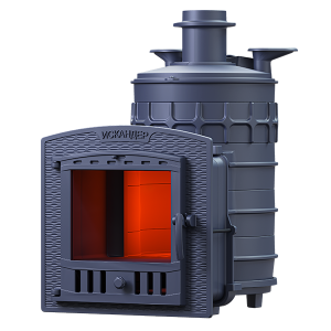 Печь-каменка чугунная ИСКАНДЕР ЗК 25П2  дверца ПАНОРАМА (25 м.куб)  под облицовку