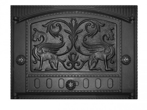 Дверца каминная ДК-2Б ГРИФОНЫ крашеная RLK 325  (ПР: 375 х 300 мм) ЛИТКОМ