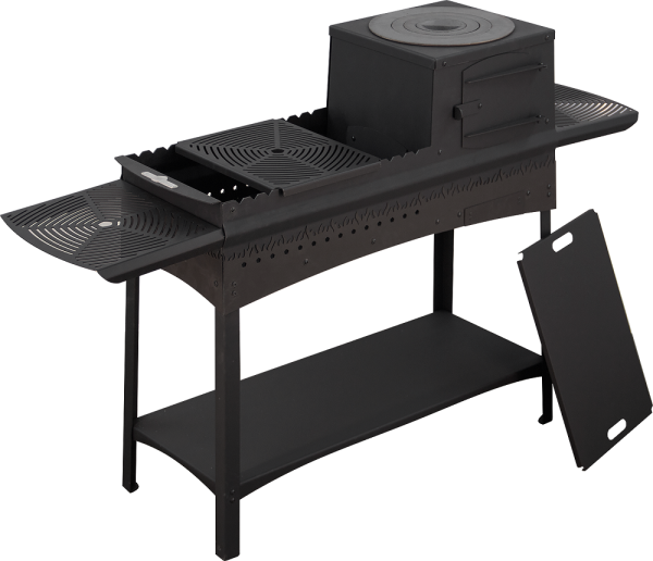 Мангал разборный L с печью под казан (сталь 3 мм) СТАЛЬ-МАСТЕР