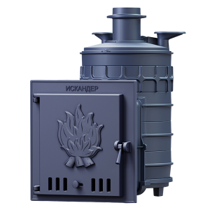 Печь-каменка чугунная ИСКАНДЕР ЗК 25 дверца глухая (25 м.куб) под облицовку
