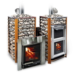 Печь-каменка ЕРМАК ЛЮКС 30 СЕТКА INOX 304 5мм дверца ПАНОРАМА (22 - 32 м.куб)