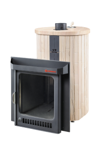 Печь-каменка ОПТИМА ПФ дверца со стеклом в ламелях ОКАМЕНЕВШЕЕ ДЕРЕВО ЦЕЛЬНЫЙ (28 м.куб)