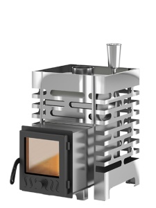 Печь-каменка ASTON 12 С INOX со стеклянной дверцей (6 - 14 м.куб)