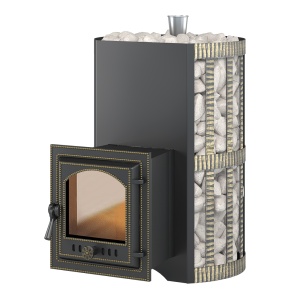 Печь-каменка СКИФ КОВКА  дверца 210 (12 - 24 м.куб) встроенный парогенератор