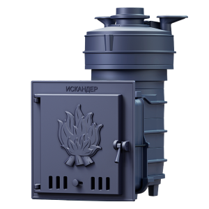 Печь-каменка чугунная ИСКАНДЕР ЗК 18 PRO дверца глухая (18 м.куб) под облицовку
