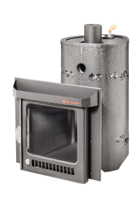 Печь-каменка МАЛЮТКА ПФ в кожухе СТАНДАРТ дверца со стеклом (18 м.куб)
