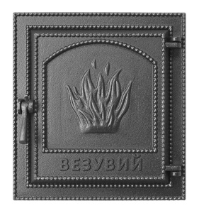 Дверца чугунная ВЕЗУВИЙ 211 крашеная АНТРАЦИТ (посадочный размер 290 х 325 мм)