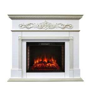 Портал Beethoven 25,5/26 белый дуб с золотой патиной (WT-519G) для электроочага с 25,5/26 диагональю