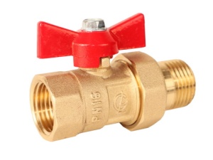 Кран шаровой DN-15 ПРАКТИК 132 с накидной гайкой бабочка ГАЛЛОП