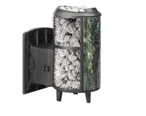 Печь-каменка чугунная АТМОСФЕРА L дверца со стеклом  в сетке-ламель ЗМЕЕВИК наборный (22 м.куб) Печь-каменка чугунная АТМОСФЕРА L дверца со стеклом  в сетке-ламель ЗМЕЕВИК наборный (22 м.куб)