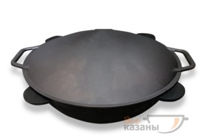 Казан чугунный 16л узбекский плоское дно + чугунная крышка-сковорода-садж (комплект) Казан чугунный 16л узбекский плоское дно + чугунная крышка-сковорода-садж (комплект)