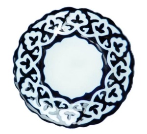 Тарелка Пахта синяя с золотом 17,5 см