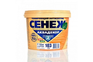 Антисептик СЕНЕЖ АКВАДЕКОР тонирующий Х2-103 (сосна) 2,5 кг 