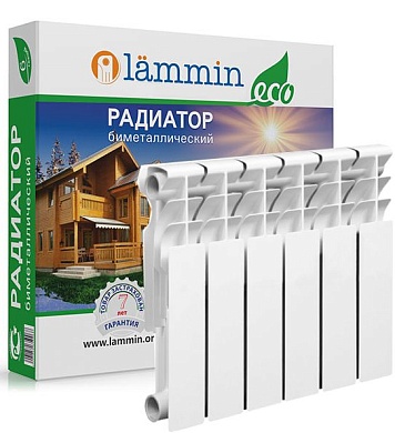 Радиатор биметаллический  LAMMIN  ЕСО BM 350/80 -  6 секций